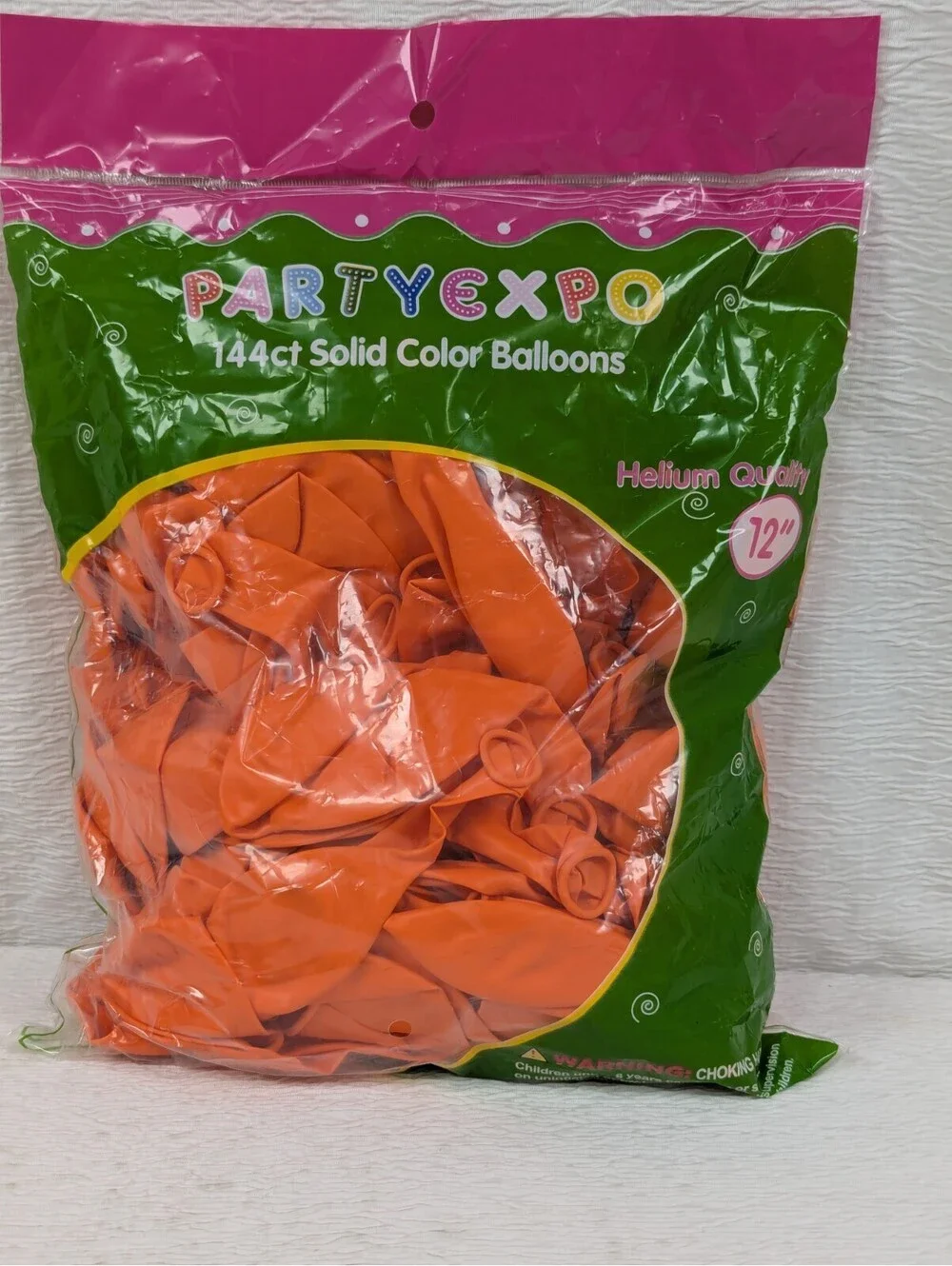 12 inch - Latex Balloons - Orange - Party Helium Balloons - 144 Pack